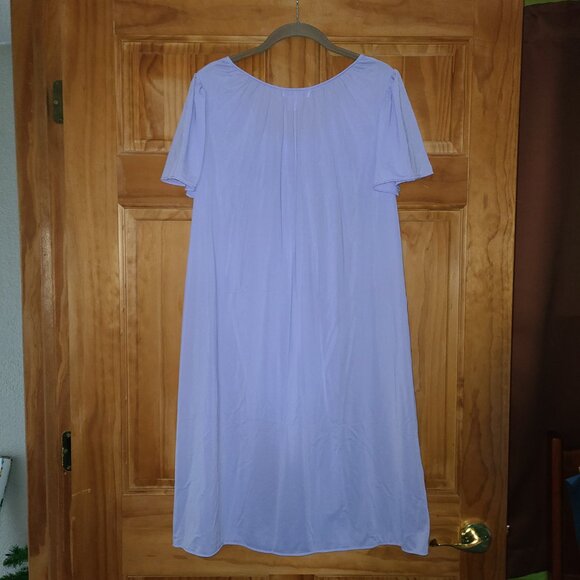 Miss Elaine Essentials Lavender Cap Sleeve Nightgown - Picture 6 of 9